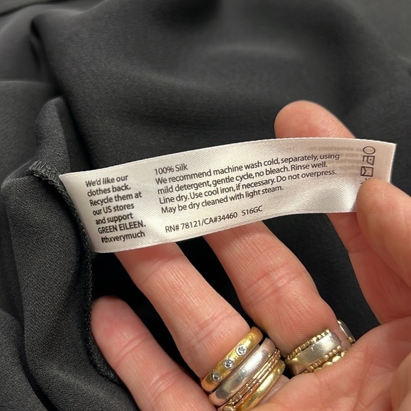 Eileen Fisher Petite Silk Georgette Crepe Boatneck Sleeveless Blouse Size P/S - Picture 7 of 8